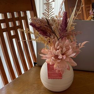 Ashland Spring/Autumn Flower Arrangement In Ceramic Pot NEW W/TAG Neutral 14ª